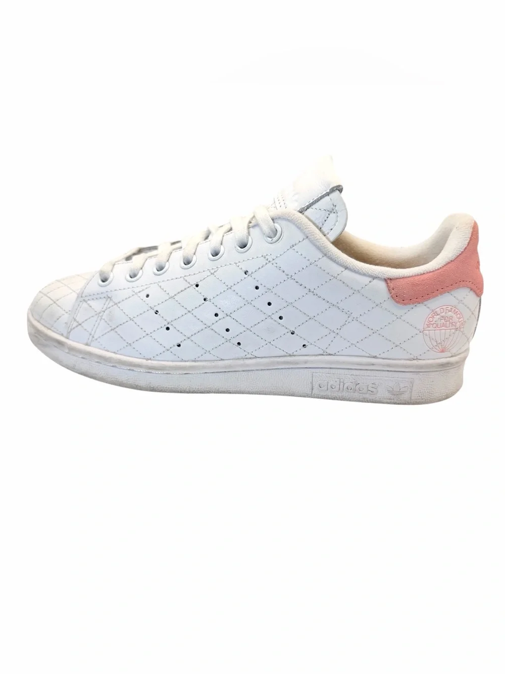 Adidas Stan Smith Quilted Leather Sneakers | White/Pink | Men’s Size 8.5